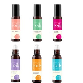 Essential Oil Set GLAMZA 100% Natural Oils - Set of 6 Roller Ball Pure Essential Oils for Aromatherapy, Massage & More (10ml)