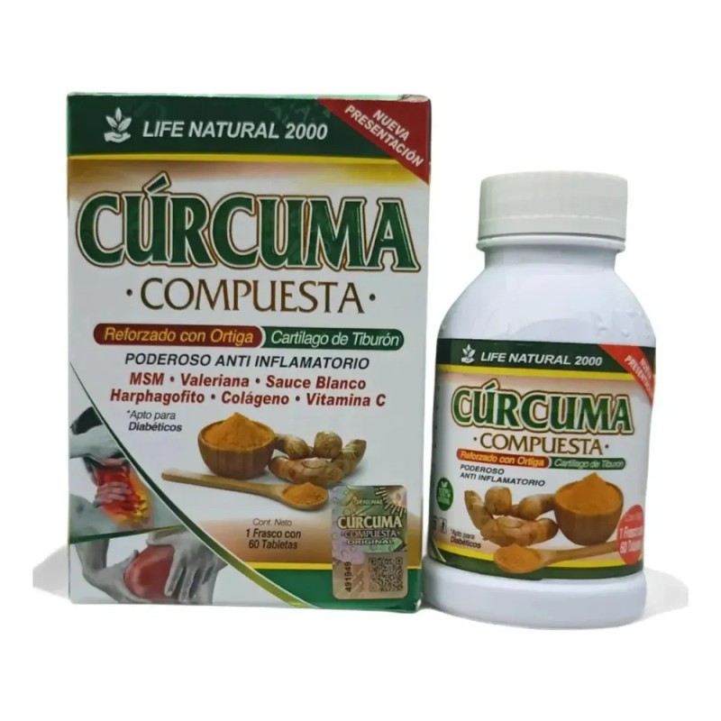 Cúrcuma Compuesta Anti Flamatorio 60 Tabletas Pack 3 Sin Sabor