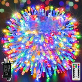 Ollny Christmas Decorations Fairy Lights - 40m 400LED Outdoor Christmas Tree Lights Xmas String Lights/8 Lighting Modes Cluster Bedroom Garden Window Garland Outside Lights Mains Powered(Multicolor)