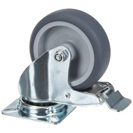 Meister Castor ✓ Brake ✓ 60 x 60 mm ✓ Rubber Wheel ✓ Soft Tread ✓ |/Transport Roller Bearing Castor Heavy Duty Roll, 800740
