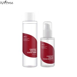 ISNTREE Chestnut BHA 0.9% Clear Toner & AHA 8% Essence Set 2items