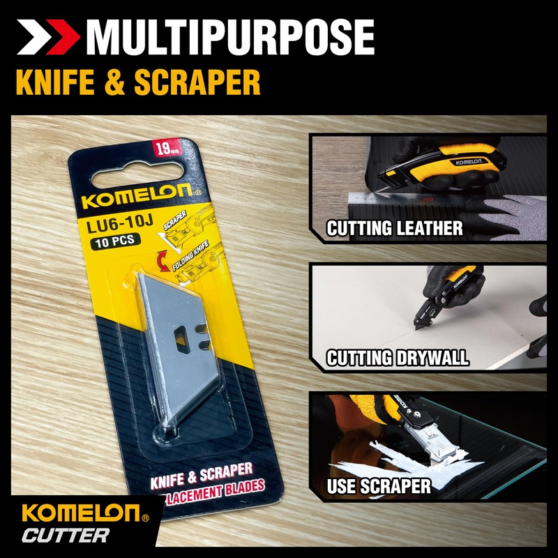 Komelon Knife & Scrapper Replacement Blades, 10 Count (Pack of