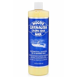Woody Wax Carnauba Creme Wax, Professional High-Gloss Marine, RV & Aviation Wax, UV Protection for Paint & Clear Coat, Detergent Resistant Polymers, Covers Light Scratches and Removes Oxidation, 16 oz