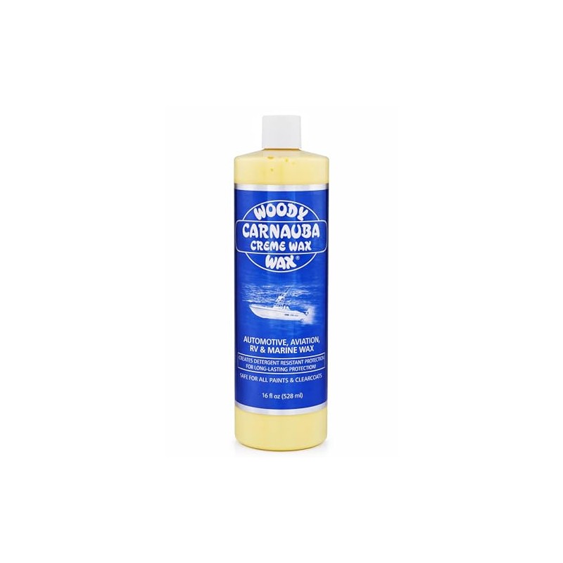 Woody Wax Carnauba Creme Wax, Professional High-Gloss Marine, RV &