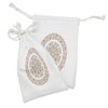 Lunarable Dusty Rose Fabric Pouch Set of 2, Mandala Inspired