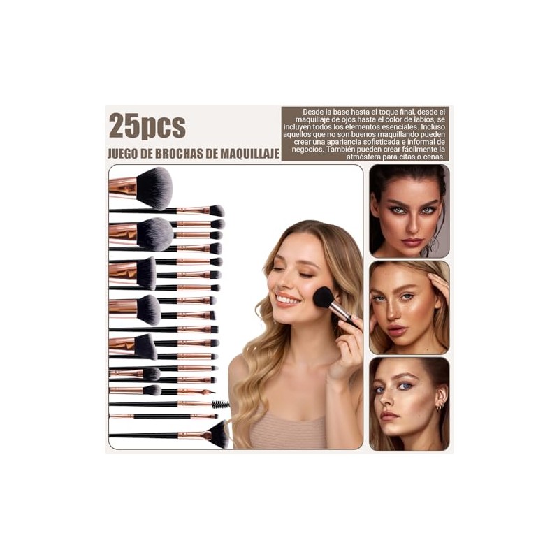 47 Piezas Set Brochas para Maquillaje Profesional, Juego Multifuncional de