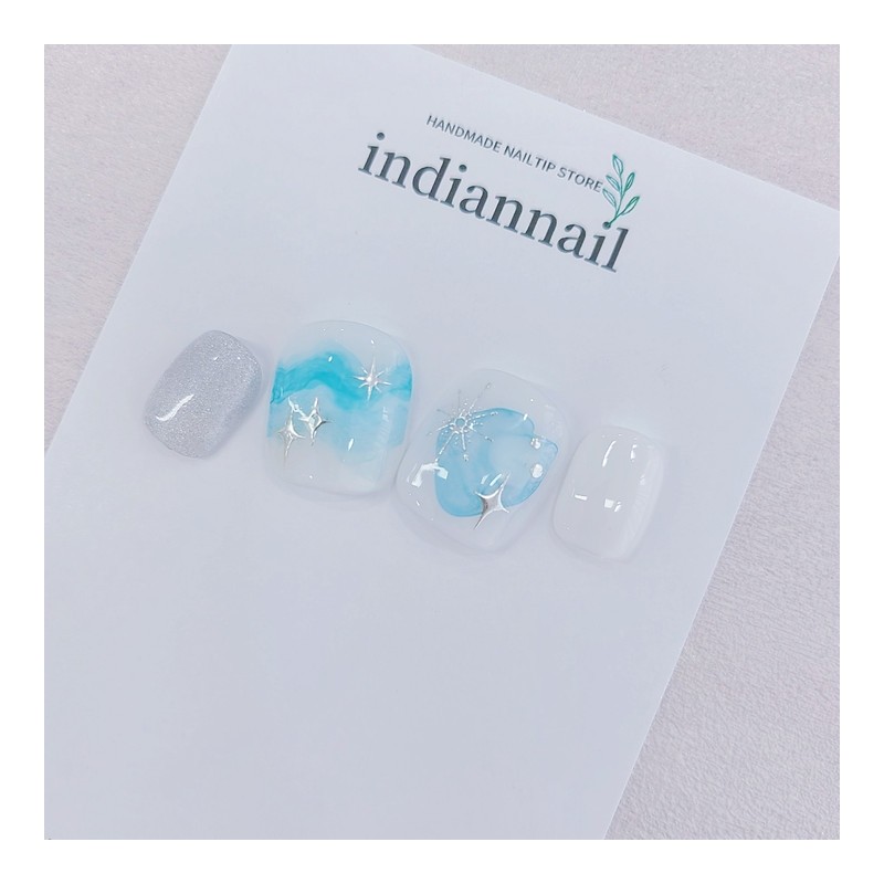 Ink Marble Pedi Tips - Pedi Tip Full Set (10P)