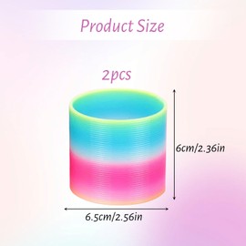 DALAETUS Pack of 2 Rainbow Spiral Set, 6.5 x 6 cm Spiral Toy for Girls and Boys, Fidget Toy for Old and Young, Children's Birthday Party Bags