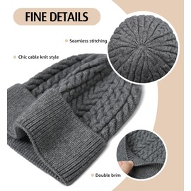 HiRui Knit Beanie Hats for Men Women Winter Hats Skull Caps Warm Classic Slouchy, Gray, One Size