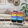 COSTWAY 12-Drawer Rolling Storage Cart, Moveable Art Craft Organizer W/Lockable