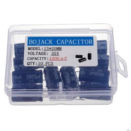 BOJACK 13X20mm 1000uF 35V 1000MFD 35Voltage ±20% Aluminum Electrolytic Capacitors(Pack of 10 Pcs)