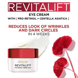 L'Oréal Paris Eye Cream with Pro-Retinol, Centella Asiatica, Resists Signs of Aging, Softens + Smooths Eye Area, Revitalift - 15 mL