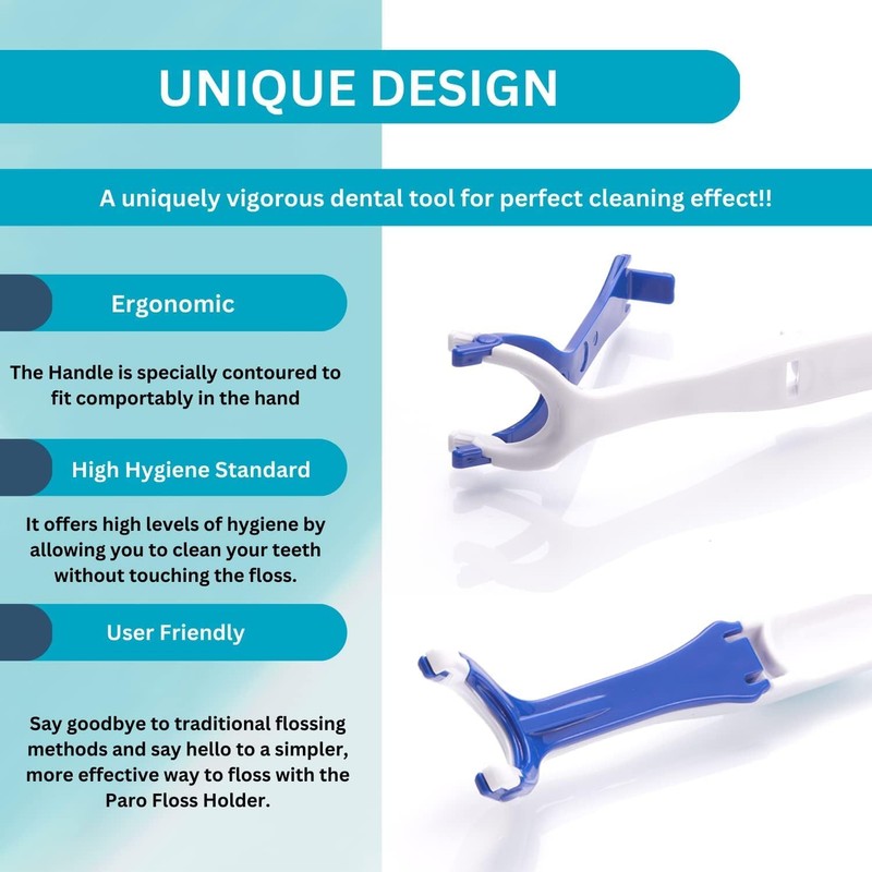 Paro Dental Floss Holder, The Perfect Grip Reusable Flosser Handle