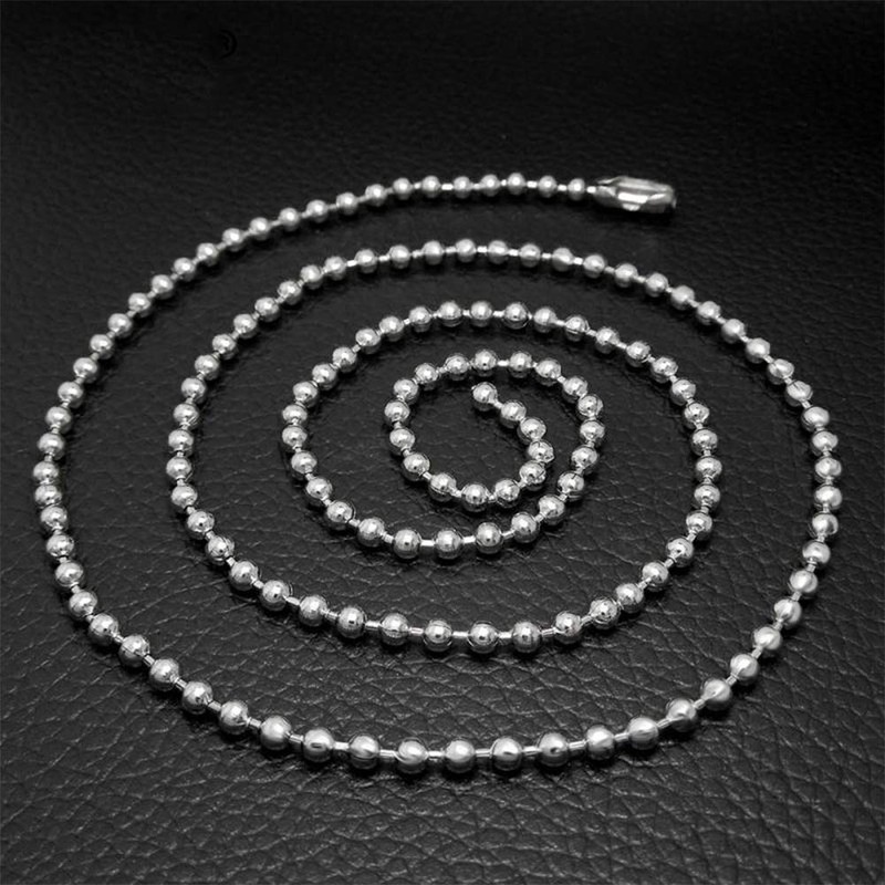32 Feet Stainless Steel Ball Bead Chains with 50 Pcs