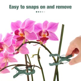 Didiseaon Pack of 50 Plant Support Clips, Robust Clips for Tomatoes, Cucumbers and Orchids, Flexible Plant Clips for Gardening, Reusable, Durable Clips for Healthy