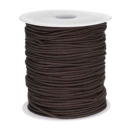 sourcing map Nylon String for Bracelets, 2mm 109 Yards Nylon Cord Satin String Beading Elastic String for Window Curtain Blind Bracelets Sewing Necklace Crafts, Brown