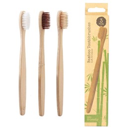 3pk Family Eco-Friendly and Natural Organic Wooden Bamboo Toothbrushes, Biodegradable, BPA Free, Medium Soft Bristles, Eco Zero Waste Gifts for Home for Travel (Bamboo Toothbrushes)