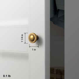 Goo-Ki 6 Pack Antique Brass Domed Cabinet Knobs with Vintage Disdressed Finish - Contemporary Hardware for Kitchen Drawers