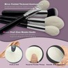 JILIER 15Pcs Professional Goat Hair Makeup Brushes Set with Drying