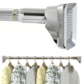 Stainless Steel Adjustable Closet Rod, No-Drill Installation, Heavy-Duty Hanging Bar for Closet, Wardrobe & RV (30-48 inch)