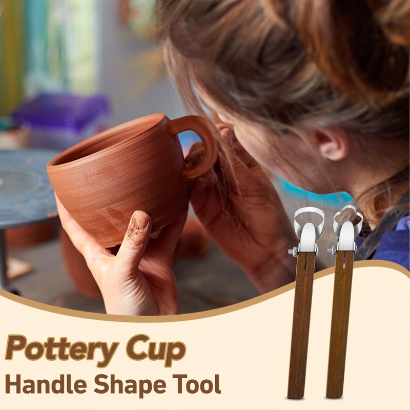 Therwen 2 Pcs Sculpture Scraper Pottery Carving Tool Pottery Cup