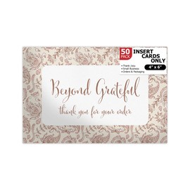 Pro Supply Global (50 Count of Large 4x6 Pink Paisley Thank You Insert Cards Without Envelopes For Your Small Online Business - Displays Customer Appreciation - Great For Baby Showers and Weddings