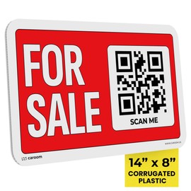 14'' x 8'' for Sale Sign Car (Plastic, 1-Pack) - Reusable & Sturdy I Also Great for Real Estate, Business & All Vehicles I Advertise Your Items Online I App Included