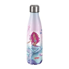 Step by Step Mermaid Lola Insulated Stainless Steel Drinking Bottle Pink - Blue Mermaid for Carbonated Drinks Leak-Proof Screw Top 100% Recyclable School & Leisure 0.5 L