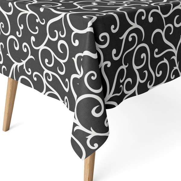 Martina Home Loiret Black Resin Coated Tablecloth 140 x 140