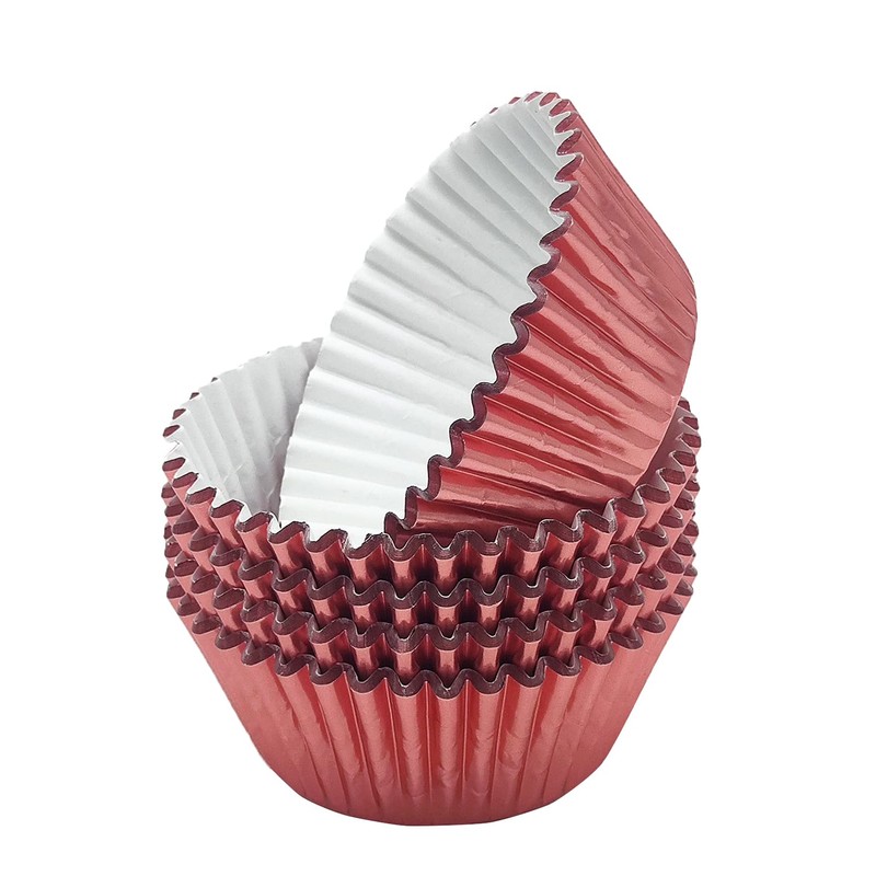 Mombake Standard Rose Gold Foil Cupcake Cases Liners Muffin Baking