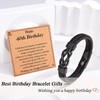Leyung 40th Birthday Decorations Gifts for Men, Cool Leather Bracelet