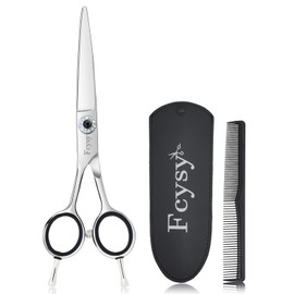 Left Handed Hair Cutting Scissors, Fcysy Professional 6 In Lefty Barber Shears, Left Hand Salon Haircut Trimming Scissors for Barbers, Stylists & Home Use