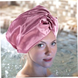 minkissy 2pcs Supple Bonnet Hair Bonnets for Women Sleep Cap Large Shower Hats Elastic Band for Long Hair