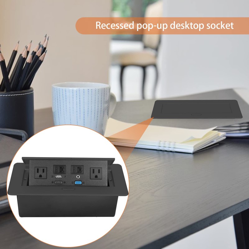 Table Pop up Power Strip Box Desktop Pop Up Outlet
