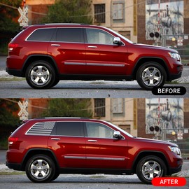 Rear Side Window American Flag Decal Fit for Jeep Grand Cherokee 2011-2021 PreCut Matte Black Vinyl American Flag Decal, (1 Pair)