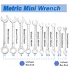 Treki 4-11mm Mini Wrench Sets, 10Pcs Metric Small Combination Wrenches
