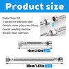 Pack of 4 Flexible Hose 3/8, 304 Stainless Steel Flexible