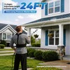 24 FT Telescoping Pressure Washer Wand with Brush, Gutter Cleaning