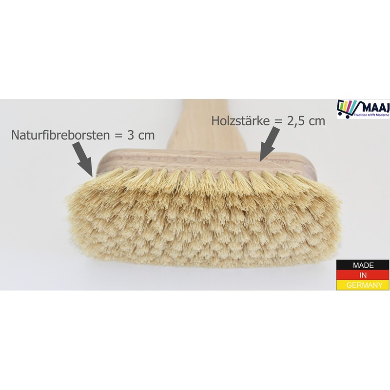 MAAJ Bath Brush 40 cm Hard Fibre Bristles Vegan Plastic