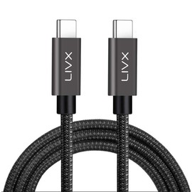 LivX Solid 100W 5A Type C to Type C Hızlı Şarj ve Data Kablosu Halat Örgülü Space Gray MBT (2 Metre)