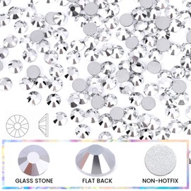 SS30 Silver Rhinestones - 288pcs Non-Hotfix Glass Nail Gems for Crafts, Makeup Bags, Shoes & DIY Decoration