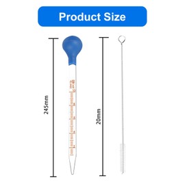 Glass Pipette Dropper, Pack of 3 Transfer Pipette, Glass Long Pipette, Graduated Dropper Glass Measuring Pipette, Liquid Pipettes, for Laboratory, Food Research, 10 ml