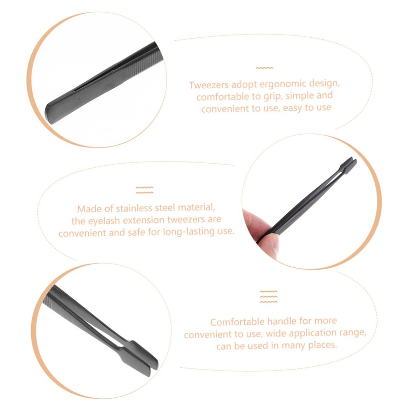 SAFIGLE 4 pcs Eyelash Extension Tweezers Stainless Steel Lash Applicator