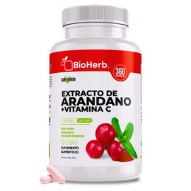Bioherb Arándano Rojo Orgánico Vitamina 360 Cápsulas Extracto 100 Puro Suplemento Alimenticio