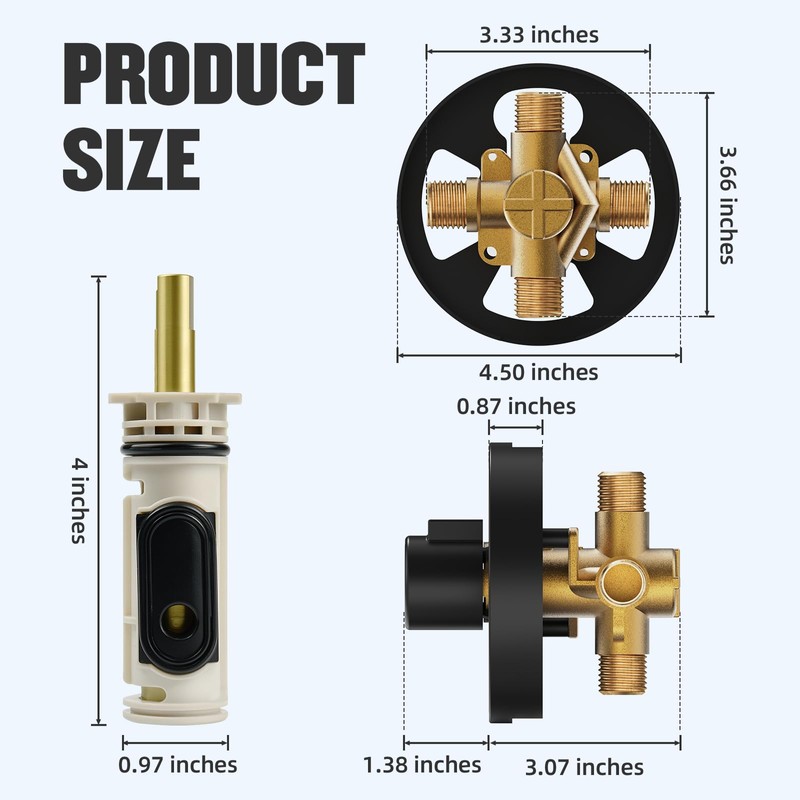 2510 shower valve, Replacement for Moen Posi-Temp Valve,1/2 Inch Connection，4-Port,