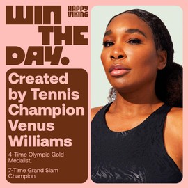 Happy Viking Chocolate Protein + Superfoods Powder, Created by Venus Williams, 30G Protein, Low Carb, Keto, Vegan, Gluten-Free, Non-GMO, Complete Meal Replacement, 1 Bag