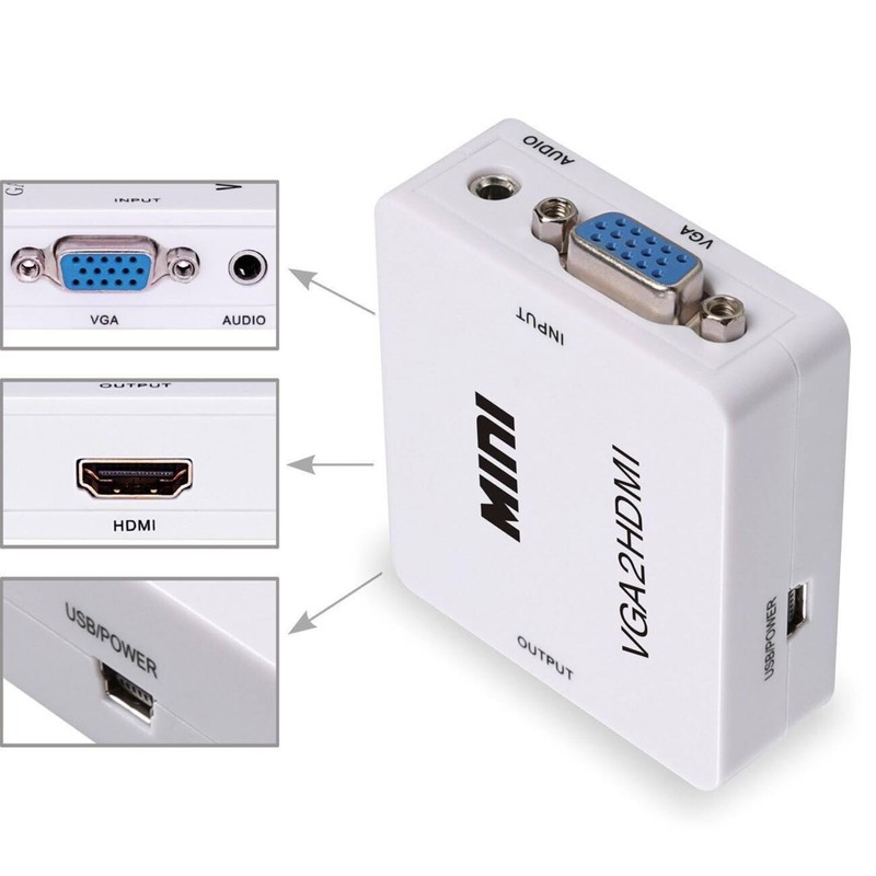 r-honpo VGA to HDMI Converter, VGA to HDMI Converter, USB