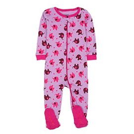 Leveret Kids Baby Boys Girls Footed Cotton Pajama Pink Elephant Size 4 Years