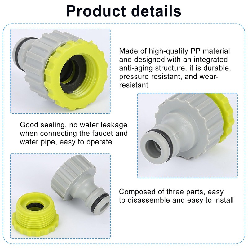 YCICHE Tap Adapter, Pack of 2 Garden Hose Connector Adapter,