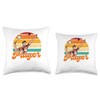 Retro Graphic Badminton Player Shuttlecock Player Sports Throw Pillow